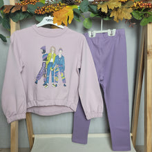 Load image into Gallery viewer, Girls 2 Piece Lilac Legging Set|Funky
