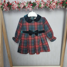 Load image into Gallery viewer, Green Traditional Christmas Plaid Dress
