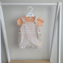 Load image into Gallery viewer, Baby Boys Neutral Stripe Dungaree Set
