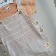 Load image into Gallery viewer, Baby Boys Neutral Stripe Dungaree Set
