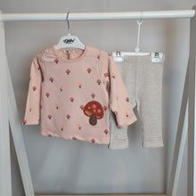 Load image into Gallery viewer, Baby Girls Ribbed Leggings &amp; Mushroom Top Set
