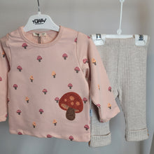 Load image into Gallery viewer, Baby Girls Ribbed Leggings &amp; Mushroom Top Set
