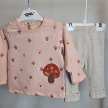 Load image into Gallery viewer, Baby Girls Ribbed Leggings &amp; Mushroom Top Set
