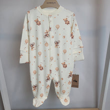 Load image into Gallery viewer, Baby Boys Cream Teddy Bear Babygrow
