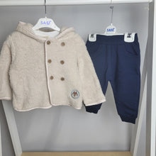 Load image into Gallery viewer, Baby Boys Cream Fleece Jacket and Jogger Set
