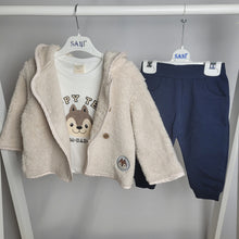 Load image into Gallery viewer, Baby Boys Cream Fleece Jacket and Jogger Set
