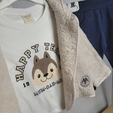 Load image into Gallery viewer, Baby Boys Cream Fleece Jacket and Jogger Set
