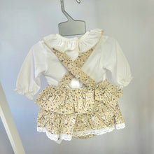 Load image into Gallery viewer, Baby Girls Beige Floral Romper Set
