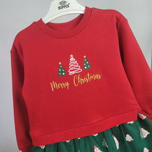 Load image into Gallery viewer, Girl&#39;s Red and Green Christmas Dress
