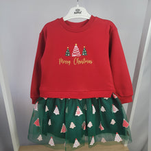 Load image into Gallery viewer, Girl&#39;s Red and Green Christmas Dress
