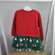 Load image into Gallery viewer, Girl&#39;s Red and Green Christmas Dress
