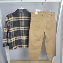 Load image into Gallery viewer, Boys&#39; Plaid Shirt and Beige Trouser Set
