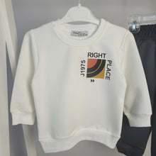 Load image into Gallery viewer, Boys Navy and White Slogan Tracksuit
