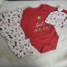 Load image into Gallery viewer, My First Christmas Romper and Hat Set
