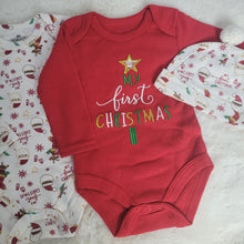 Load image into Gallery viewer, My First Christmas Romper and Hat Set
