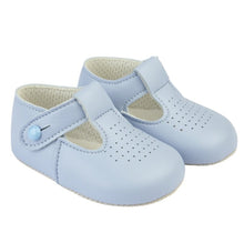 Load image into Gallery viewer, Baypods baby boys soft sole t bar style shoes in sky blue
