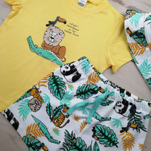 Load image into Gallery viewer, Boys Jungle themed Top and Shorts with matching Bucket hat
