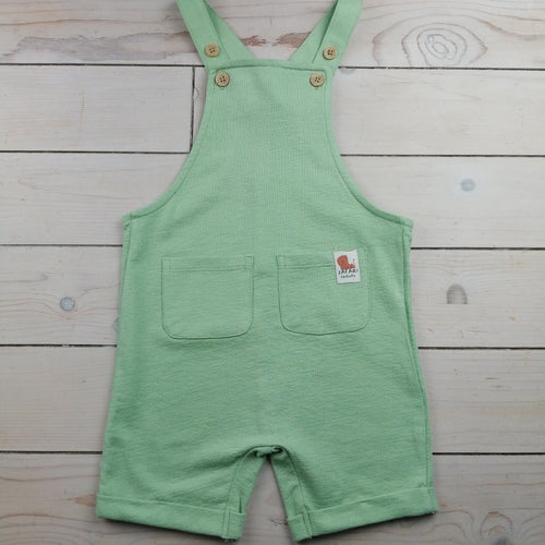 Baby Boys Green Short Dungarees