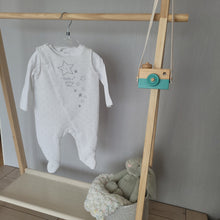 Load image into Gallery viewer, Baby unisex white dungarees and top
