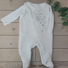 Load image into Gallery viewer, Baby unisex white dungarees and top
