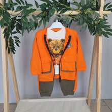 Load image into Gallery viewer, Orange and khaki jogger set
