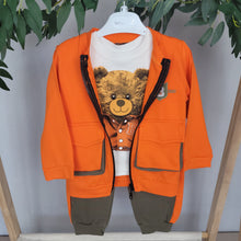 Load image into Gallery viewer, Orange and khaki jogger set
