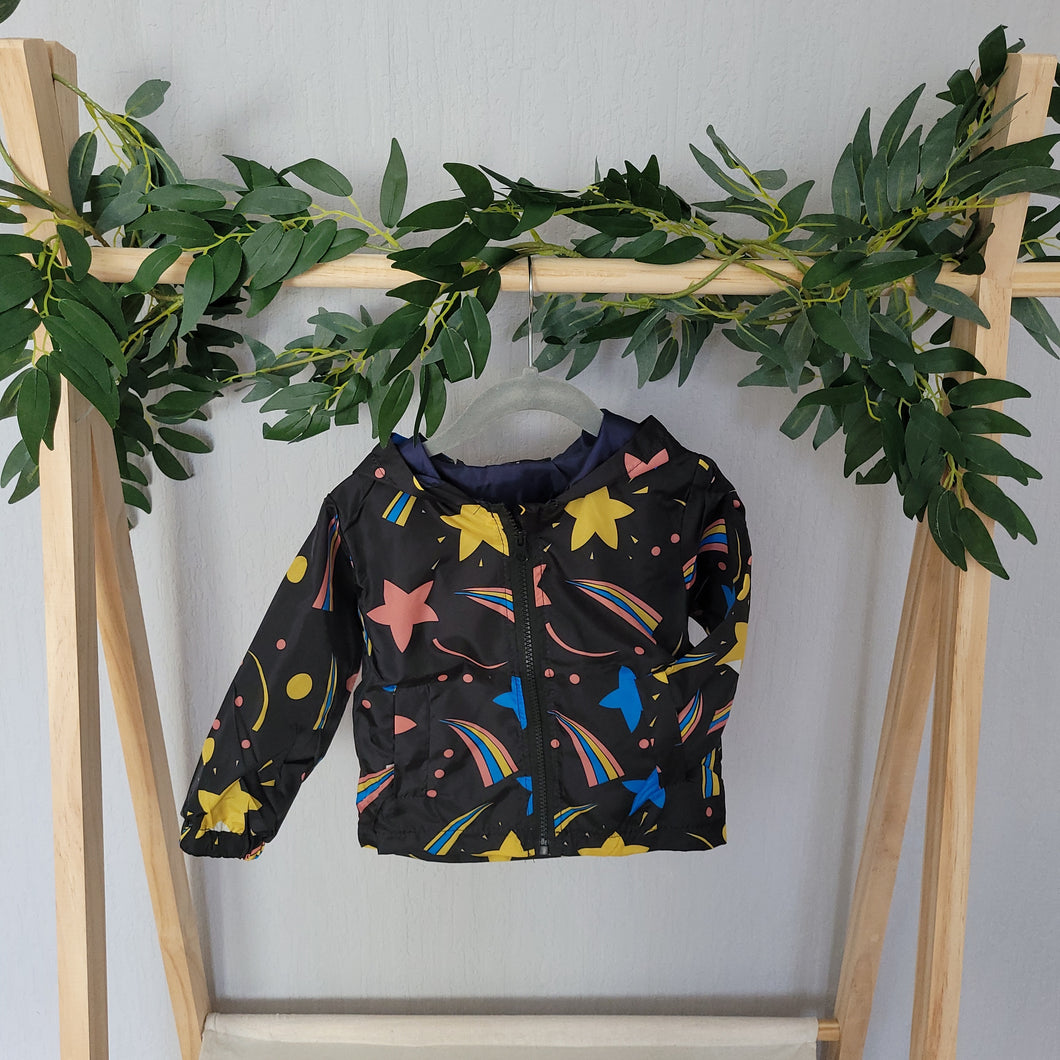 Black shooting star raincoat