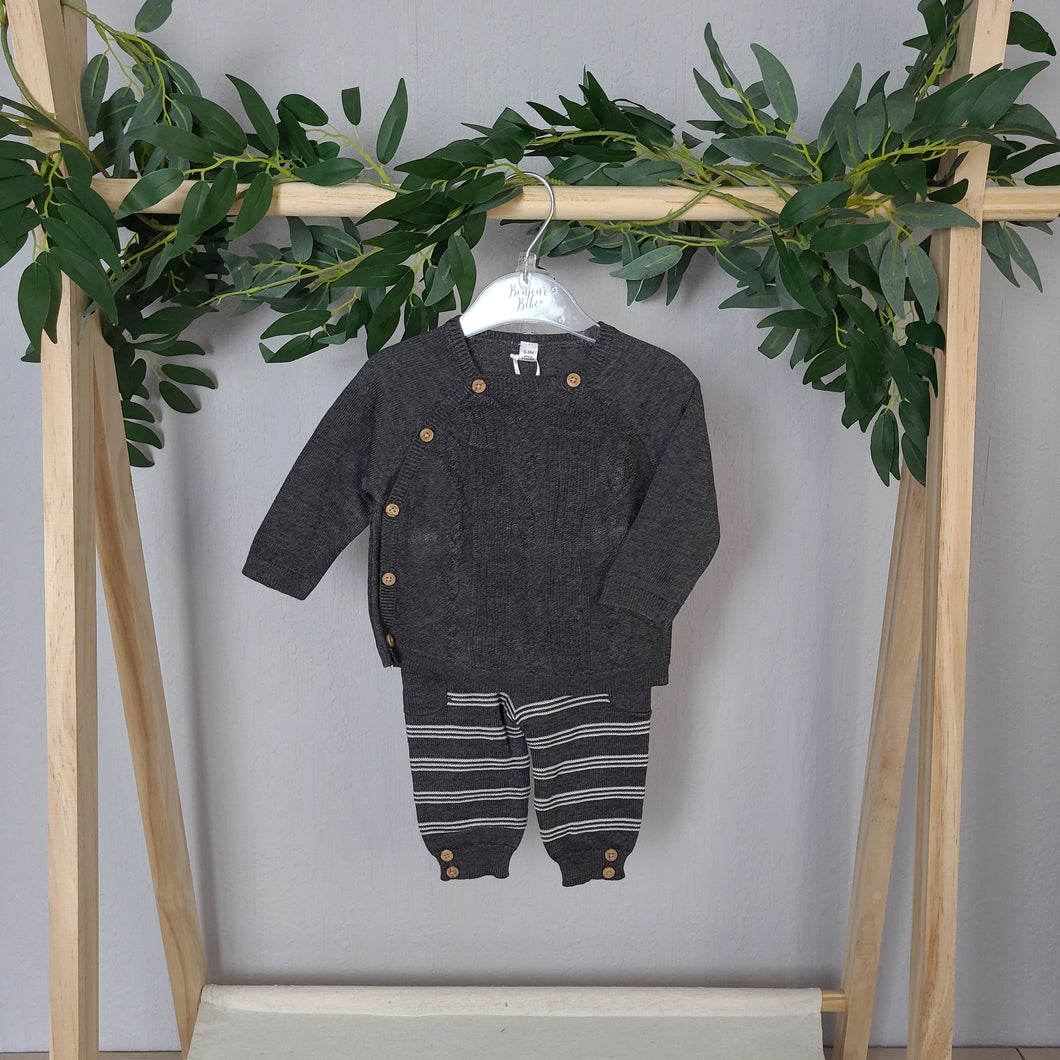 Baby boys charcoal cable knit set