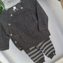 Load image into Gallery viewer, Baby boys charcoal cable knit set
