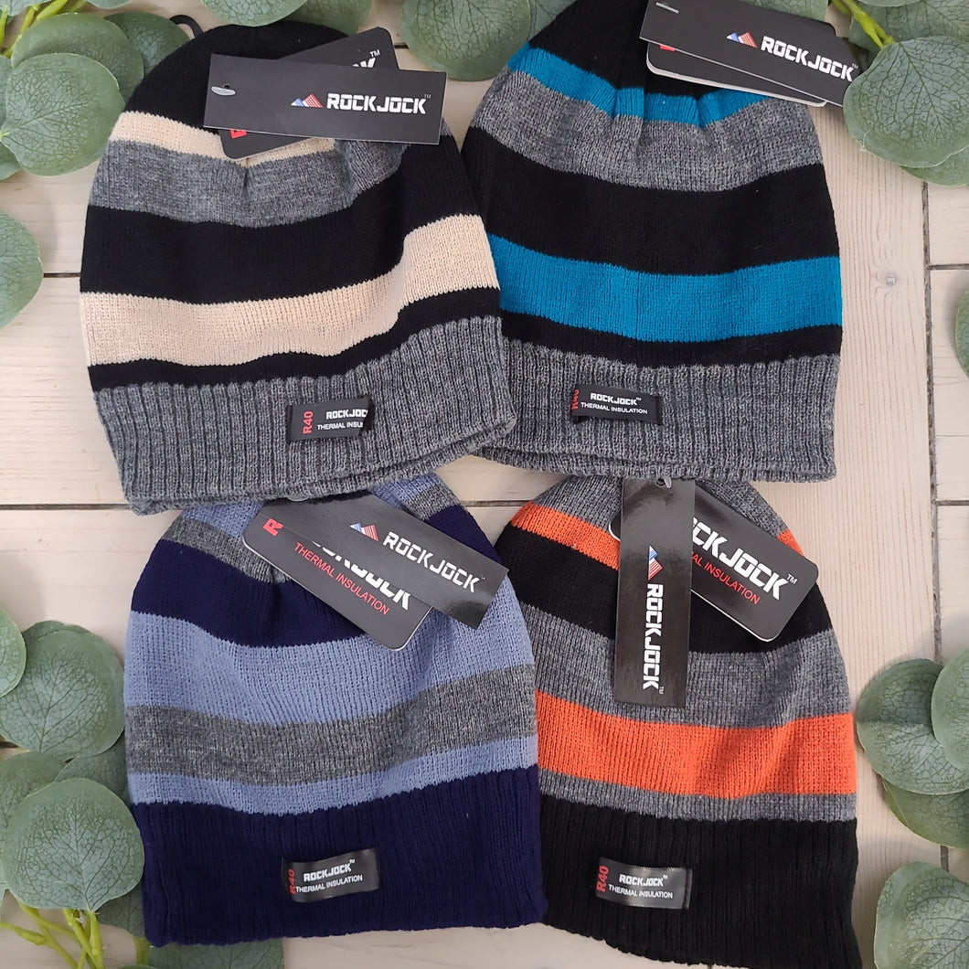 Boys stripe thermal hats