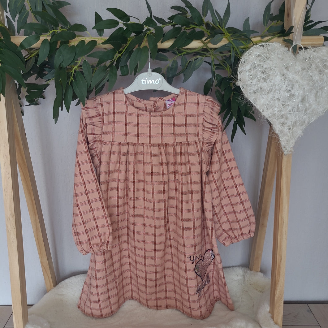 Girls almond checked dress