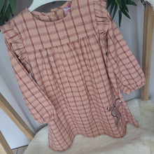 Load image into Gallery viewer, Girls almond checked dress
