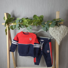 Load image into Gallery viewer, Minoti Navy &amp; Red Jogger Set
