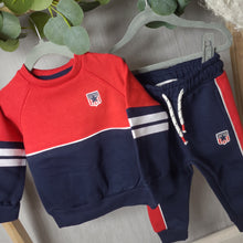 Load image into Gallery viewer, Minoti Navy &amp; Red Jogger Set
