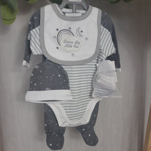 Load image into Gallery viewer, Baby Unisex 5 Pcs Set- Grey Stars
