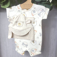 Load image into Gallery viewer, Unisex Organic Neutral Romper &amp; Sun Hat
