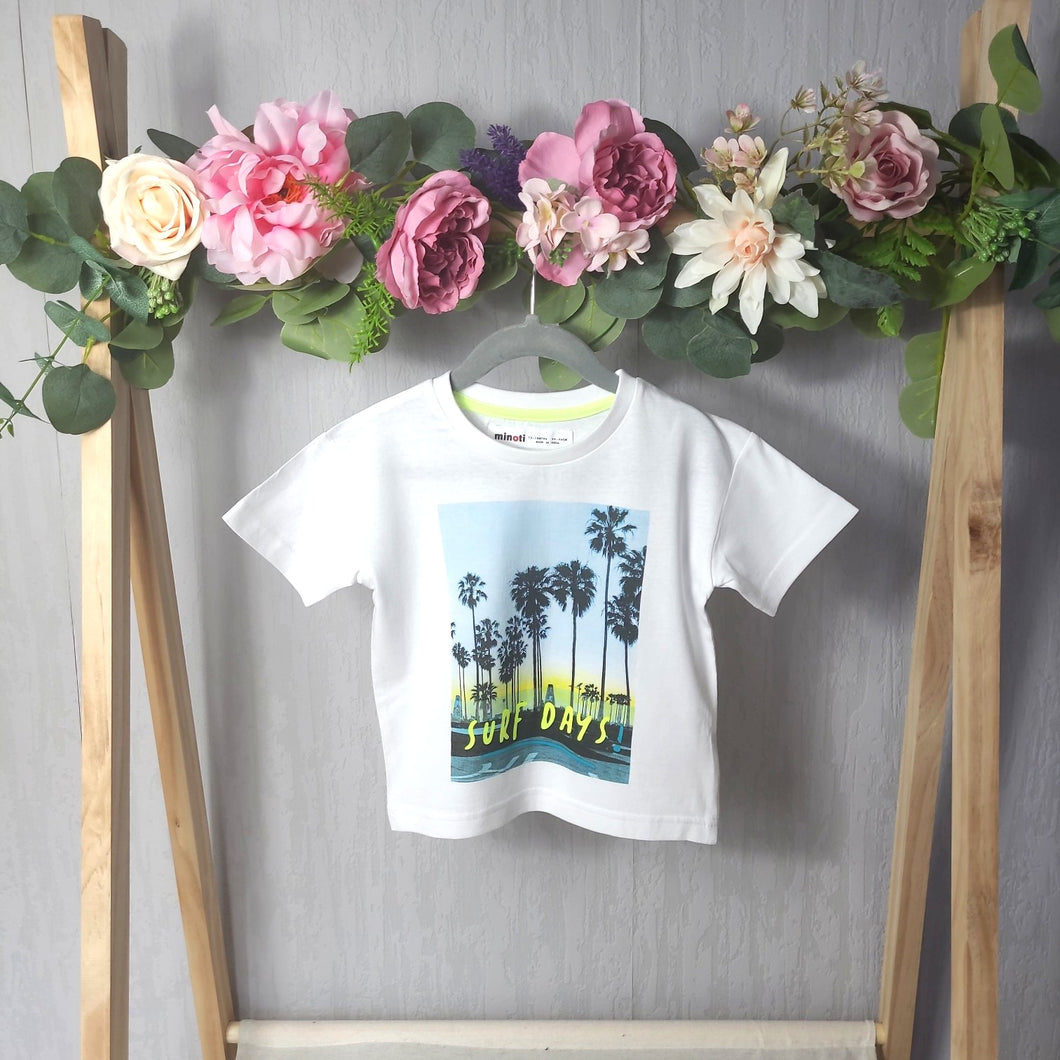 Boys White Tshirt-Palm Trees