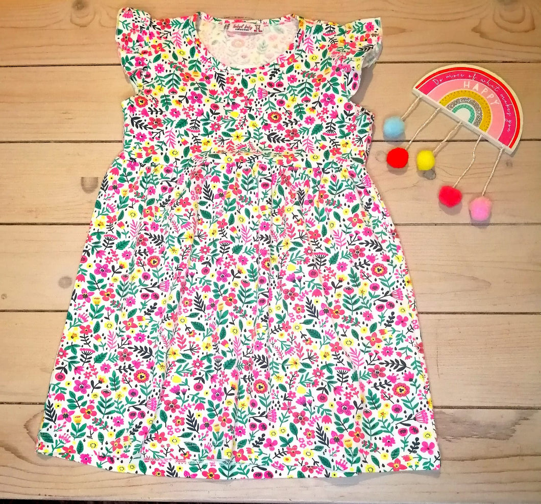 Girls Vibrant Floral Dress