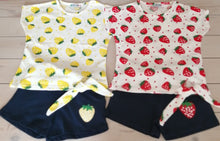 Load image into Gallery viewer, Strawberry Themed Girls Top/Shorts Set
