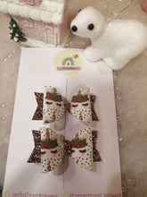 Load image into Gallery viewer, Christmas unicorn Dolly Bow Set
