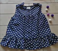 Load image into Gallery viewer, Girls navy polka dot top
