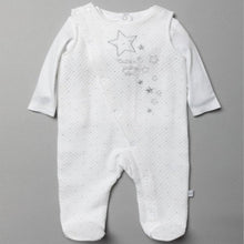 Load image into Gallery viewer, Baby unisex white dungarees and top
